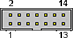 14 pin IDC male connector drawing